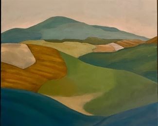 Ursula Jonas Landscapes: one 24" x 24" and two 12" x 12" oils on canvas signed by artist. Photo 3 of 6.