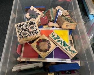 Stamps and stamp pad sample.