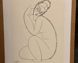 Amedeo Modigliani, Nude Study II. Measures 12" x 18". Photo 1 of 3.