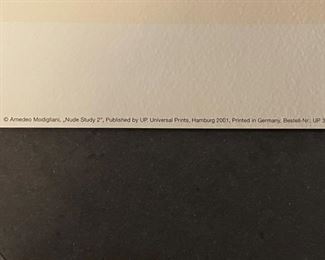 Amedeo Modigliani, Nude Study II. Measures 12" x 18". Photo 3 of 3.