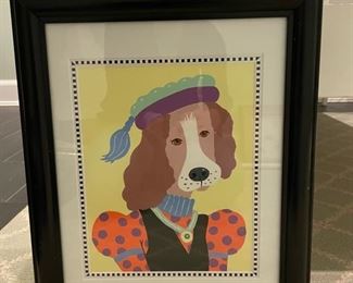 One-of-a-kind original Royal Animal paintings. Set includes cow, pig, dog and cat. Photo 3 of 4.