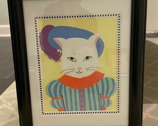 One-of-a-kind original Royal Animal paintings. Set includes cow, pig, dog and cat. Photo 4 of 4.