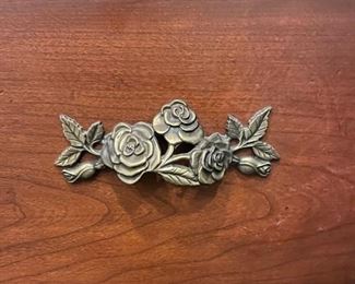 Woven leather and metal magazine rack side table - 2 available. Each measures 18" W x 16" D x 22" H. Photo 4 of 4.