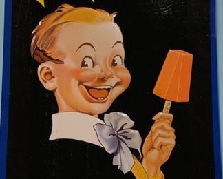Vintage Popsicle Advertising Tin Poster.
