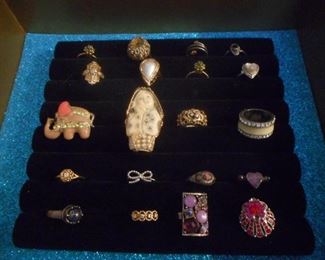 LOTS OF RINGS, sterling, 14k, diamond