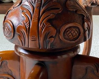 Beautiful Antique Burl Wood Dining table with 4 Ribbon-Back chairs