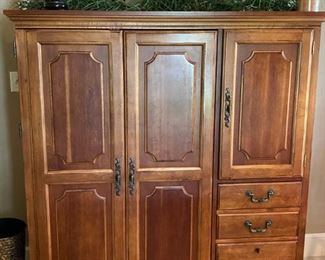 HOOKER, Computer Armoire in cherry hardwood with plenty of storage space