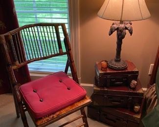 Vintage Tortoise Bamboo Folding Side Chair