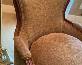 Beautiful Pair of Mahogany Gentleman's Lounge Arm Chairs with Feather Seats