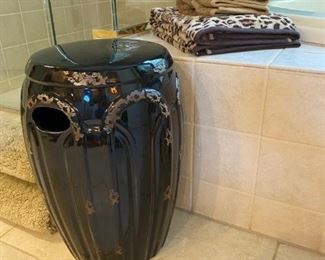 Black Asian Garden Stool