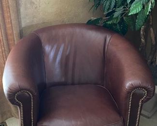 Leather Studded Club Chair