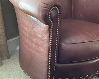 Leather Studded Club Chair