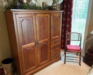 HOOKER, Computer Armoire in cherry hardwood with plenty of storage space