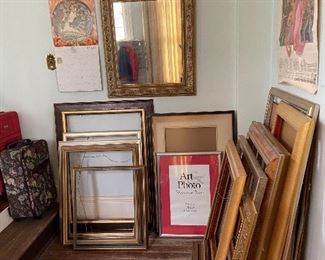 Large gallery / museum frames;  vintage gold frame mirror