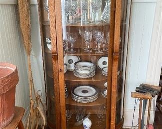 Antique Tiger Oak Curio cabinet