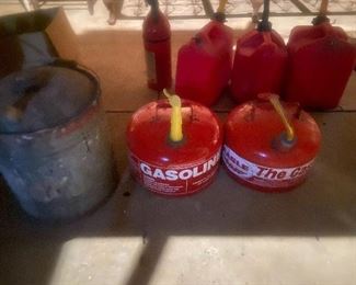 Vintage metal gas cans