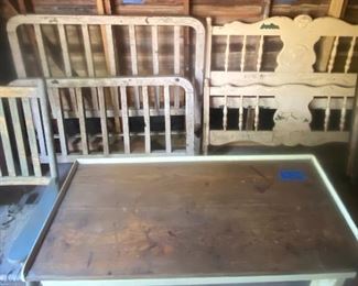 Several antique & vintage bed frames