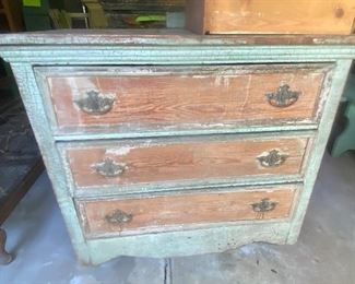 Heavy and sturdy antique dresser….   gorgeous patina! 