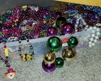 Huge tub of Mardi Gras beads