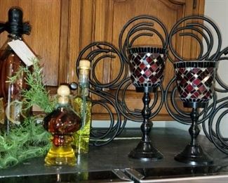 Wrought iron wine holder and home decor