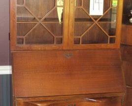 Antique Walnut Secretary w/Bookcase Top