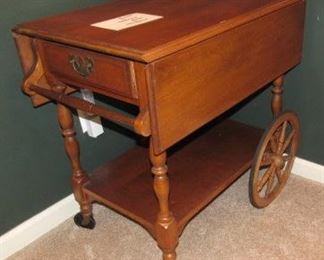 Heywood Wakefield Drop Leaf Serving Cart