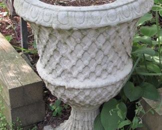 Several Concrete Yard Planters