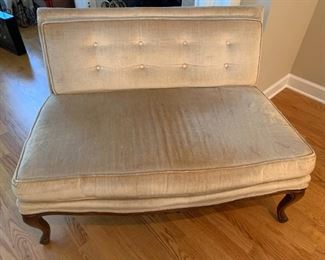 #9	Antique gold armless loveseat 44"	 $175.00 

