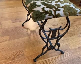 #12	Cast iron and wood with fabric top foot rest 20x10x15	 $50.00 
