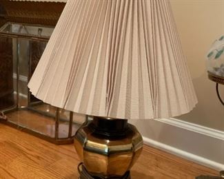 #22	Heavy brass footed table lamp 19"	 $75.00 
