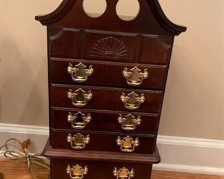 #23	Miniature heavy highboy jewelry box 9.5x7.5x21	 $120.00 
