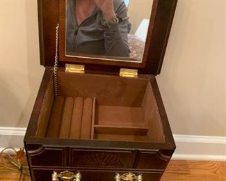 #23	Miniature heavy highboy jewelry box 9.5x7.5x21	 $120.00 
