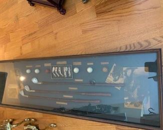 #34	Golfing shadowbox wall display 42x13x4	 $30.00 
