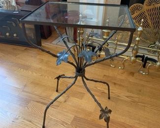 #39	Metal with leaves glass top tables 16x12x23	 $75.00 

