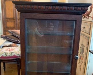 #40	Glass and wood miniature display with 3 shelves 13x6x18	 $75.00 
