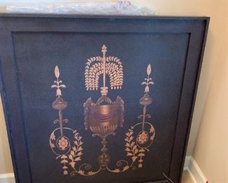 #45	Wall hanging black with gold design 38x42	 $100.00 
