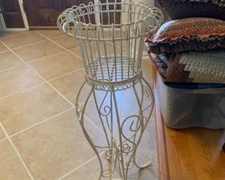 #48	White painted metal plant stand 13x32	 $30.00 
