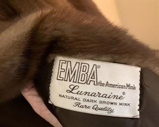 #60	Weil Furs natural dark brown mink jacket	 $125.00 
