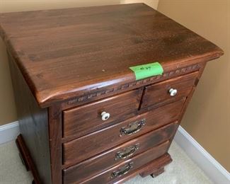 #64	Ethan Allen pine bedside table w  drawers 24x17x28	 $75.00 

