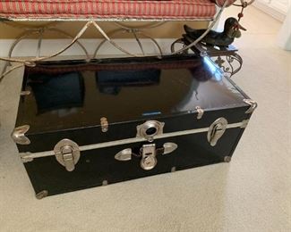 #68	Black metal trunk with plastic tray 30x16x13	 $30.00 
