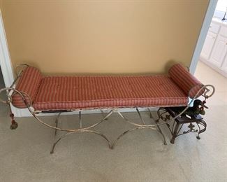 #69	Iron bench with rolled ends 58x16x20-24	 $200.00 
