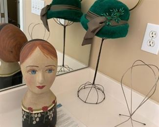 #72	Ceramic Millinery Head (antique hat stand) 14"	 $38.00 

