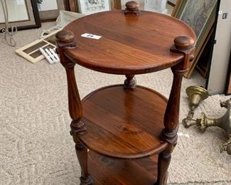 #88	Wood 3 shelf display round stand 12x27	 $75.00 
