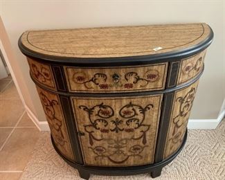 #100	Half round entry cabinet 1 door 1 drawer 44x18x37	 $125.00 
