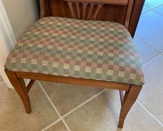 #101	Wood Vanity Stool w/Fabric Seat  22x14x16	 $75.00 
