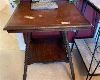 #102	Radio Table (as is finish)  22sq x 28	 $60.00 
