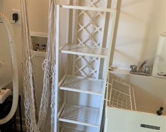 #107	White Painted Metal 5 Shelf Display Rack  15x11x64	 $45.00 
