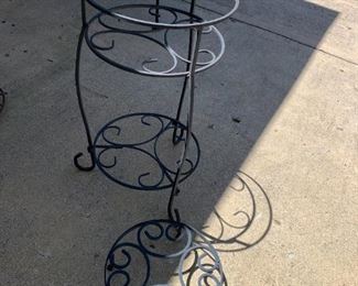 #112	Metal Plant Stand (2) - sold as a set - 11.5x21 Smaller one 10" Round	 $30.00 
