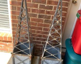 #116	Metal Plant Stand w/Tower - Sold as  a set - 47" Tall	 $40.00 
