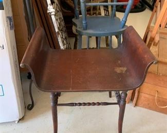 #146	Antique Wood Stool w/Carved Sides - 22x15x17	 $75.00 
